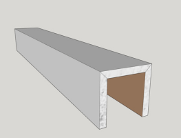 Column U diagram made from prefabricated drywall with open end facing down